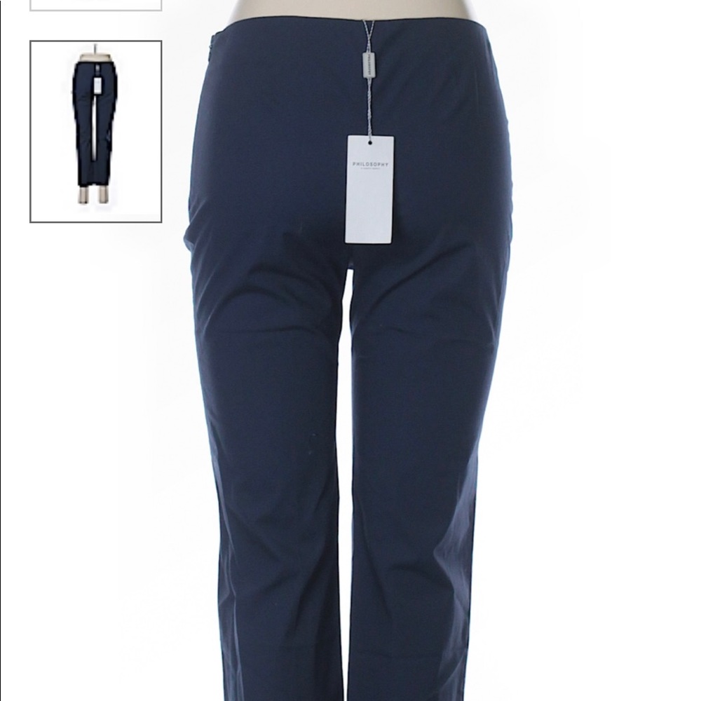Philosophy di Alberta Ferretti Navy Straight Leg Pants